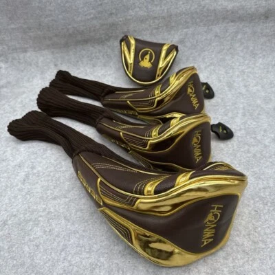 Golf Club Driver Fairway Wood Hybrid Mallet Head Cover Honma Beres Golden Plate
