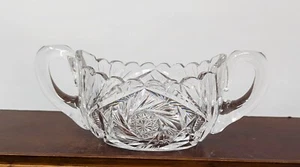 American "Star of David" Leaded Cut-Glass Crystal Handled Sugar Bowl-Before 1920 - Picture 1 of 5