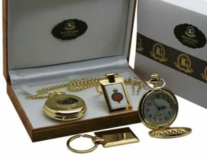 GRENADIER GUARDS POCKET WATCH and Keyring 24K Gold Plated MILITARY ARMY Gift Set - Picture 1 of 5