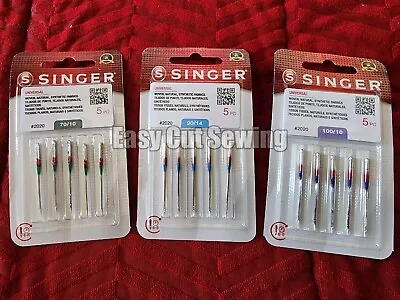 Paquetes de 3 agujas para máquina de coser Singer 2020 TALLA 11,14,16 Foto 1 de 2