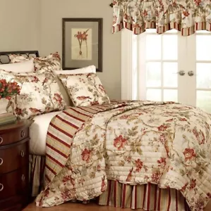 WAVERLY Charleston Chirp Modern Farmhouse Floral 4-Piece Reversible Quilt Bedspr - Picture 1 of 5