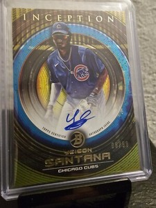 2022 Bowman Inception Yeison Santana Gold Prospect On Card Auto #08/50 Cubs