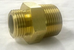 1" Male NPT pipe X 3/4" Male GHT Garden Hose Brass Adapter - Picture 1 of 5