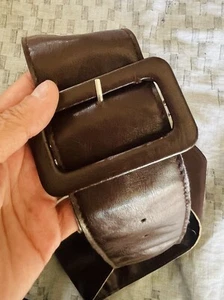Vintage Chocolate Brown Leather Ladies Belt - Picture 1 of 9