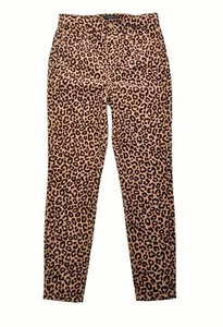 Pantalones de mezclilla Ann Taylor tiro alto cónicos pana marrón estampado de leopardo para mujer 30x29 talla 6 - Imagen 1 de 10