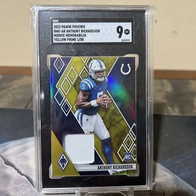 2023 Panini Phoenix Anthony Richardson RC  Patch /50 Yellow Prizm Colts SGC 9 - Image 1 of 2