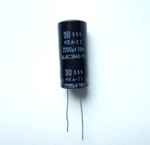 4 x 2200 uF / 16V Vintage Elko-Kondensator Typ KEA-II , БДС3940-75 - Bild 1 von 2