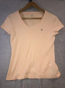 Tommy Hilfiger Women’s Short Sleeve Orange Shirt Size Large - Picture 1 of 8