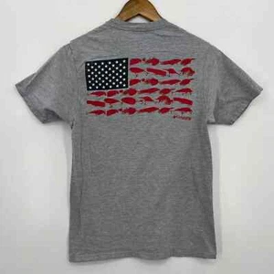 Columbia PFG T-Shirt Men's Size S Gray Logo Graphic USA Double Sided Crew Neck - Picture 1 of 10