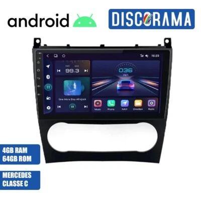 AUTORADIO ANDROID 4/64GB MERCEDES CLASSE C W203 2005-2009 STEREO AUTO TOUCH NAVI - Immagine 1 di 4