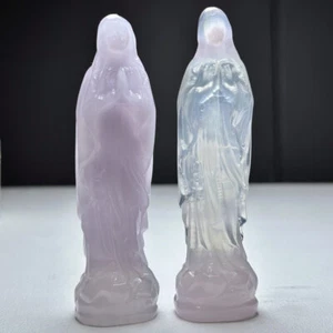 Cristal de cuarzo fluorita natural Virgen María piedras preciosas curativas regalo Madre María - Imagen 1 de 10