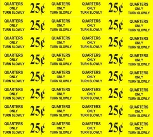 8 U-turn 1 x 9.75 Peel Stick Price Vending Labels Decals Strips uturn .25 or .50 - Picture 1 of 4