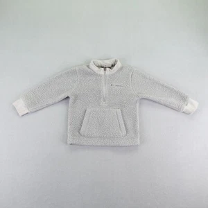 Columbia Sweater Kids XXS 4/5 Gray Sherpa Fleece 1/4 Zip Pullover Fuzzy Youth - Picture 1 of 10