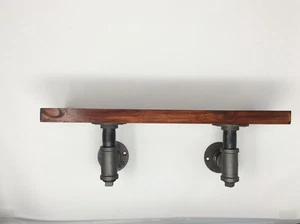 Shelf Industrial Steel Pipe DIY Natural Dark Grey Colour x 1 Pair - Picture 1 of 3