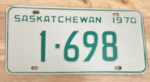 Saskatchewan 1970 License Plate # 1-698 - Picture 1 of 1