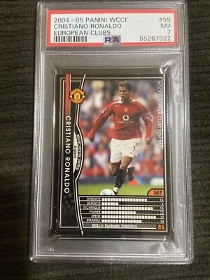 PSA 7 2004-05 PANINI WCCF #59 CRISTIANO RONALDO RC ROOKIE - Image 1 of 2