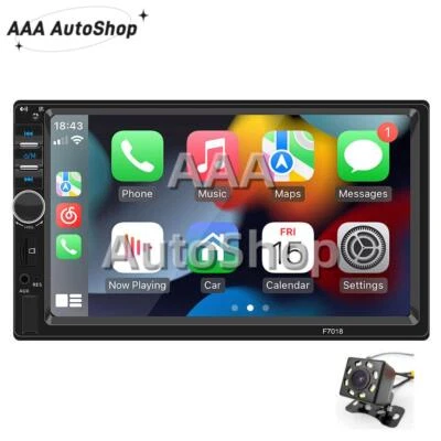 Car Stereo Touch Screen Radio For Carplay Bluetooth 2 DIN Android Player W/Cam - Image 1 of 4