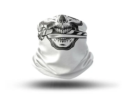 Washable Fabric Face Cover Neck Gaiter Skull Head Design IV EU Made - Image 1 of 4