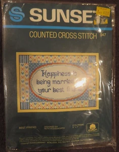 Vintage-New-Sunset Counted Cross Stitch Kit #947 by Ruth Houseworth-5" X 7"- - Picture 1 of 3