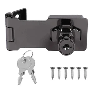 New 3 inch Locking Hasp and Staple With Keys Padlock Garage Lock Cupboard Shed - Picture 1 of 12