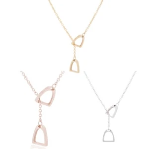 Chic Horse Stirrup Necklace Delicate Clavicle Chain Charm For Special Occasions - Picture 1 of 11