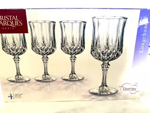 NIB Set of 4 Longchamp Cristal d'Arques Wine, Ice Tea, 24% lead crystal - Picture 1 of 5