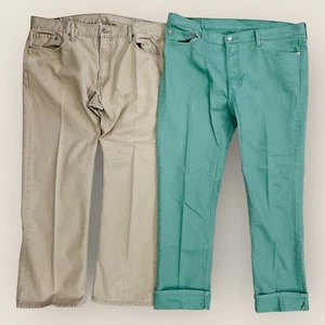 2 Paar Levis Herren Jeans Beige 514 40x30 Grün 511 40x32 Denim Hosen Konvolut - Bild 1 von 9