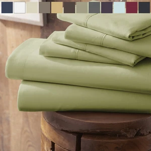 Kaycie Gray Hotel Ultra Soft 4 Piece Bed Sheet Set -FREE BONUS PILLOWCASES! - Picture 1 of 15