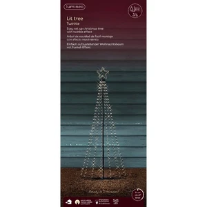 5.9FT 541LT TWINKLE  WARM WHITE BLACK IRON  TREE   24 - Picture 1 of 2