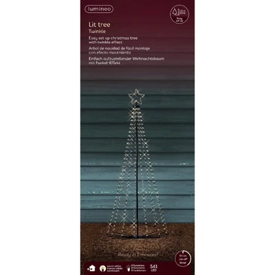 5.9FT 541LT TWINKLE  WARM WHITE BLACK IRON  TREE   24 - Image 1 of 2