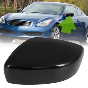 Left Side Mirror Cover Cap Replacement For 2008-13 INFINITI G25 G37 Gloss Black - Picture 1 of 11