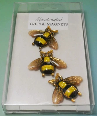 Honey Bee Resin Fridge Magnets -Set of 3 - image 1 of 3