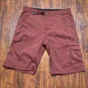 Prana Mens Red-ish Sz 36W X 12L Shorts Outdoor Hiking Adjustable Belted Pockets - Picture 1 of 5
