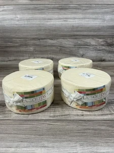 4 Moda Jelly Rolls - Bella Solids- Cream 40 x 2.5" strips x 42/44" 100% Cotton - Picture 1 of 6