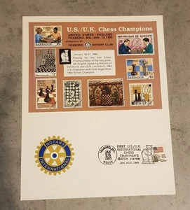 U.S./U.K. CHESS CHAMPIONS ROTARY INTERNATIONAL SPECIAL CARTON - Picture 1 of 1