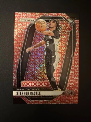 2024-25 Prizm Monopoly Stephon Castle #75 RC Rookie Red Millionaire Shimmer /100 - Image 1 of 2