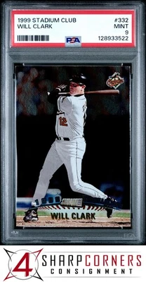 1999 STADIUM CLUB #332 WILL CLARK ORIOLES POP 4 PSA 9 - Image 1 of 3