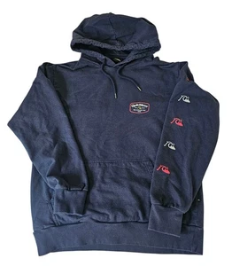 Quicksilver Vintage Skater Surfer Hoodie Gr. M dunkelblau vorne hinten Arm Logo  - Bild 1 von 9