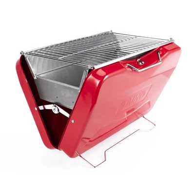 TAINO MOX Koffergrill Holzkohlegrill BBQ Campinggrill kompakt Koffer Griller Rot - Bild 1 von 4