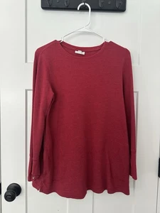 J. JILL TOP GR. MEDIUM, ROT, KNOPFÄRMEL, TASCHEN, LANGARM, BAUMWOLLE/POLY - Bild 1 von 5