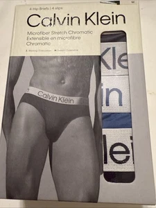 Paquete de 4 calzoncillos de cadera de microfibra negros medianos Calvin Klein para hombre nuevos - Imagen 1 de 12