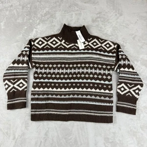 Sundance Pullover Damen M Fair Isle Strick Rollkragen Oversize Wollmischung Boho Neu mit Etikett - Bild 1 von 12