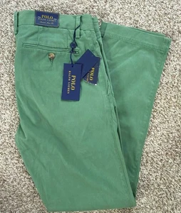 NWT Polo Ralph Lauren Men's Stretch Slim Fit Chino Pants Green Size 31x32 - Picture 1 of 7