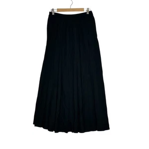 Vtg Talbots Women Pleated Wool Maxi Skirt 10 Whimsigoth Preppy Fairy Black NEW - Picture 1 of 8