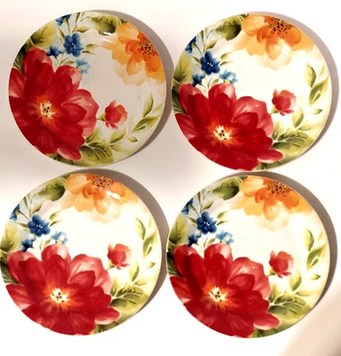 Cuatro (4) platos de ensalada Ironstone "Amelia 8,75" Pier 1 Imports en muy buena condición  Foto 1 de 3