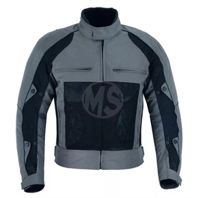 MOTORCYCLE JACKET MOTORBIKE BIKER RIDING RACING CE ARMOR MEN - CUSTOM GREY - Picture 1 of 3