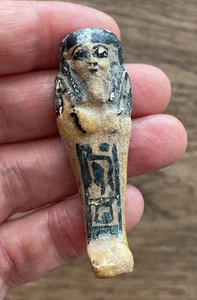 ANCIENT EGYPTIAN (CIRCA 300 B.C). PAINTED FIAENCE SHABTI MUMMY FIGURE. REPAIRED. - Picture 1 of 7