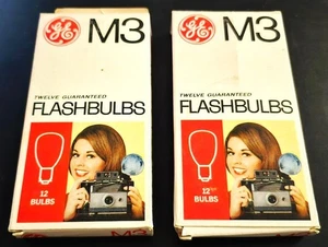 New in Original Box VINTAGE GE M3 Flashbulbs 1 Box of 12 Plus Bonus Partial Box - Picture 1 of 5