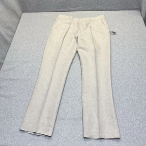 Perry Ellis Pants Mens Size 36X32 Natural Linen Core Tan Linen Cotton Blend - Picture 1 of 14