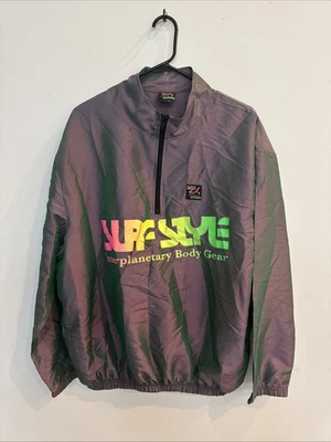 Vintage Surf Pullover Jacket Mens X-Large Windbreaker Iridescent 90s Retro - Image 1 of 4